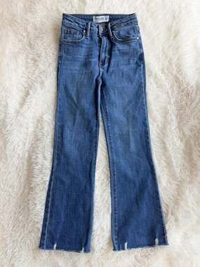 Just Black Denim Women's High Rise Raw Hem Flare Jeans Size 24